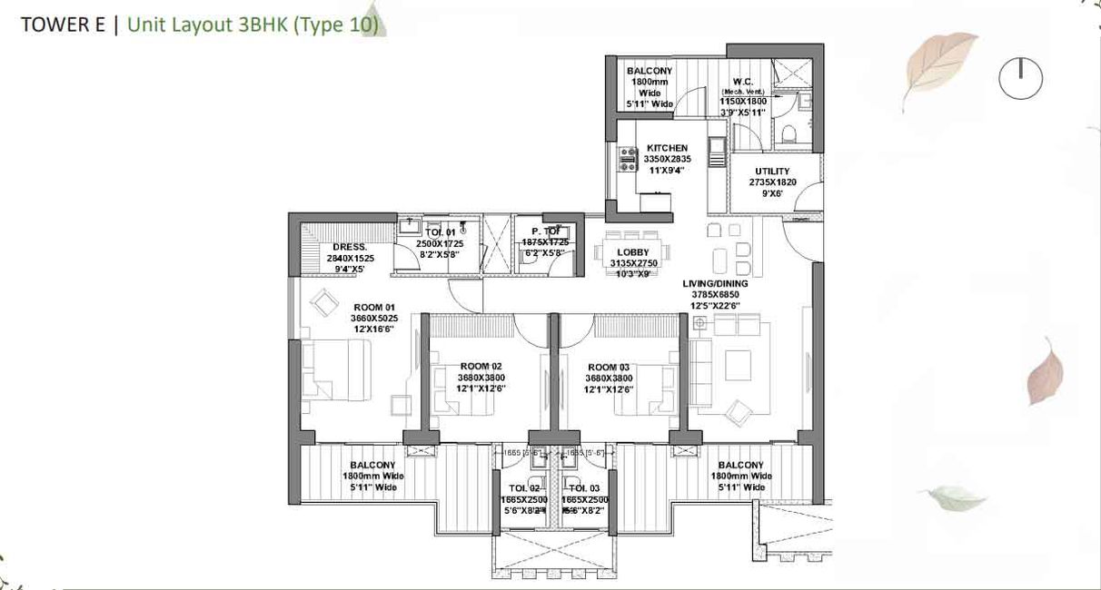Godrej Vrikshya floor plan type 1