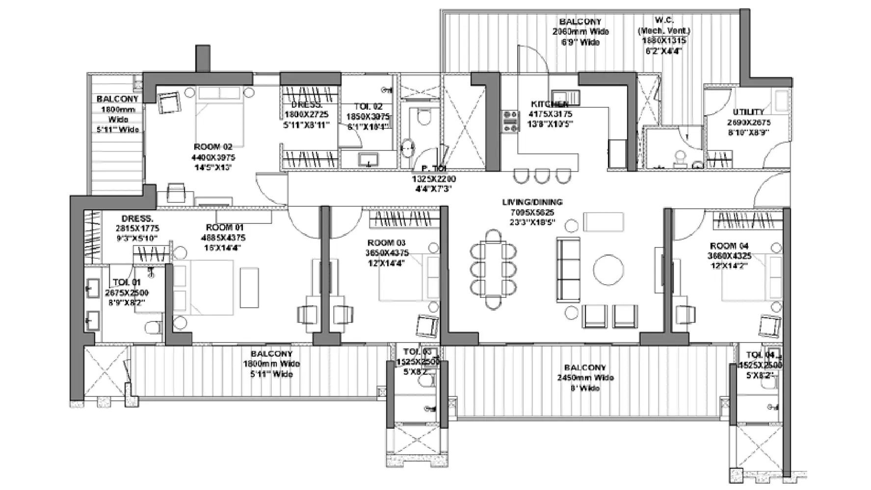 Godrej Vrikshya floor plan type 3